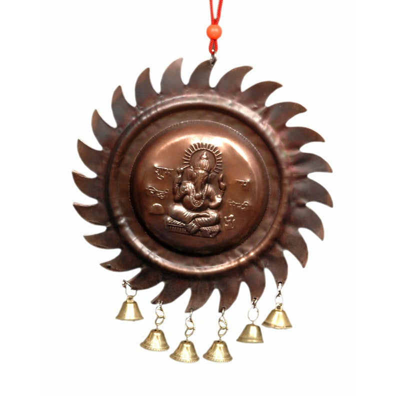 Sun with Ganesh and bells